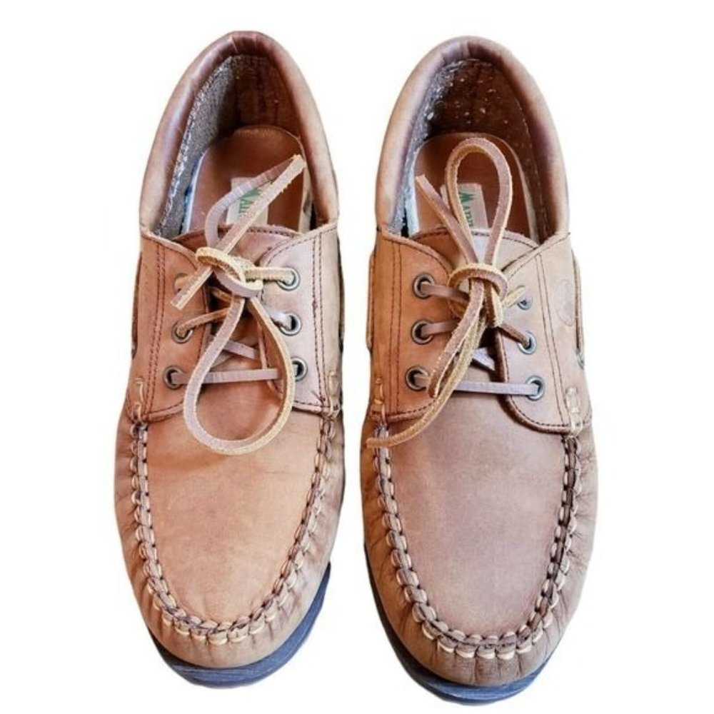 Maine Woods Womens Size 8 M Brown Leather Slip On Loafer Everyday Shoes Used
